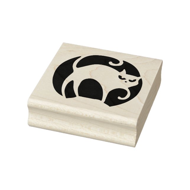 Beängstigende Retro Halloween Katzenkautschuk Brie Gummistempel (Stempel)