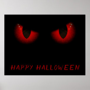 Beängstigende Rot Halloween-Augen Poster