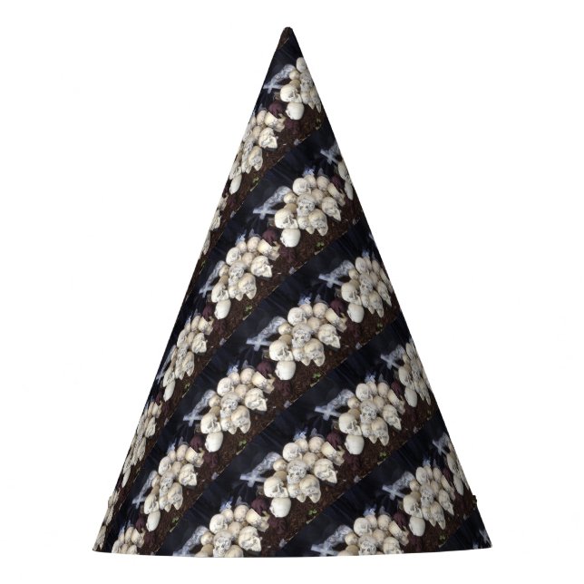 Beängstigende Schädel mit wackeligen Augenballen Partyhütchen (Vorderseite)