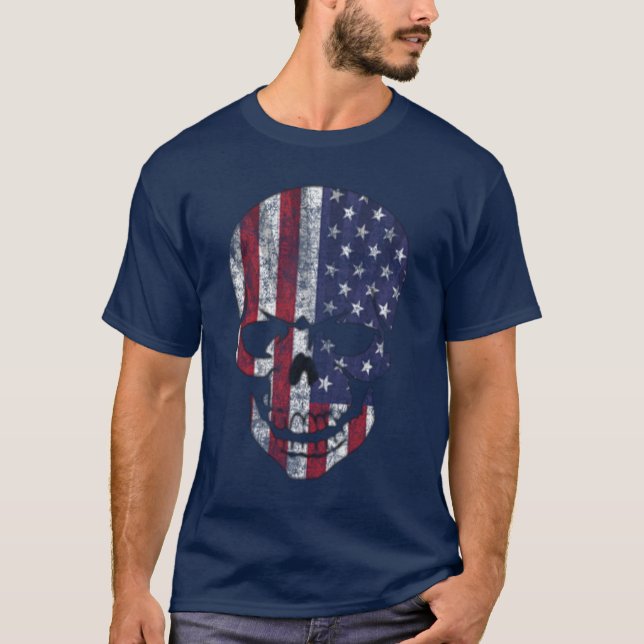 Beängstigende Schädelflagge T-Shirt (Vorderseite)
