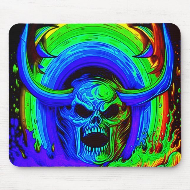 Beängstigende Schädelkunst Mousepad (Vorne)