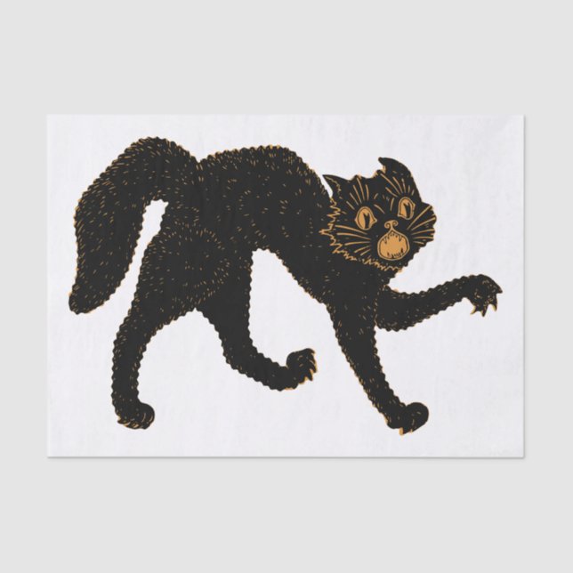 Beängstigende Schwarze Katze 1920 Seidenpapier (Vorderseite)