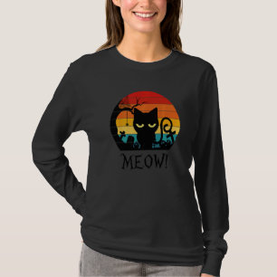 Beängstigende Schwarze Katze Meow Kitten Katzenunt T-Shirt