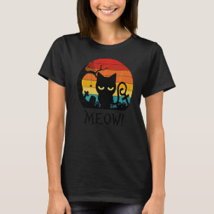 Beängstigende Schwarze Katze Meow Kitten Katzenunt T-Shirt