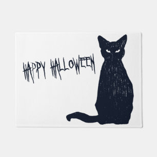 Beängstigende schwarze Katzen-Silhouette Fußmatte