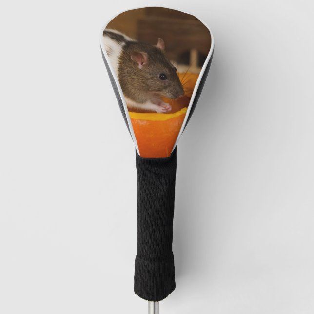 beängstigende schwarze mit Kapuze Ratte, die Golf Headcover (Vorderseite)