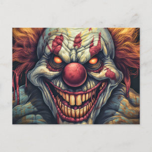 Beängstigende Sideshow Circus Clown Illustration Postkarte