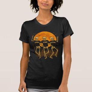 Beängstigende Skelette Halloween T - Shirt - Tanze