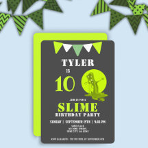 Beängstigende Slime Monster Green Slide Geburtstag