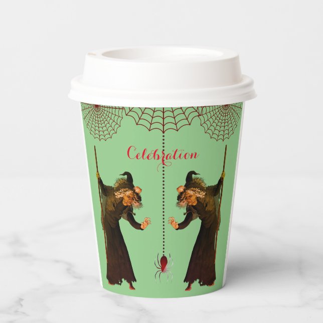 Beängstigende Spinnen Pappbecher (Rückseite)