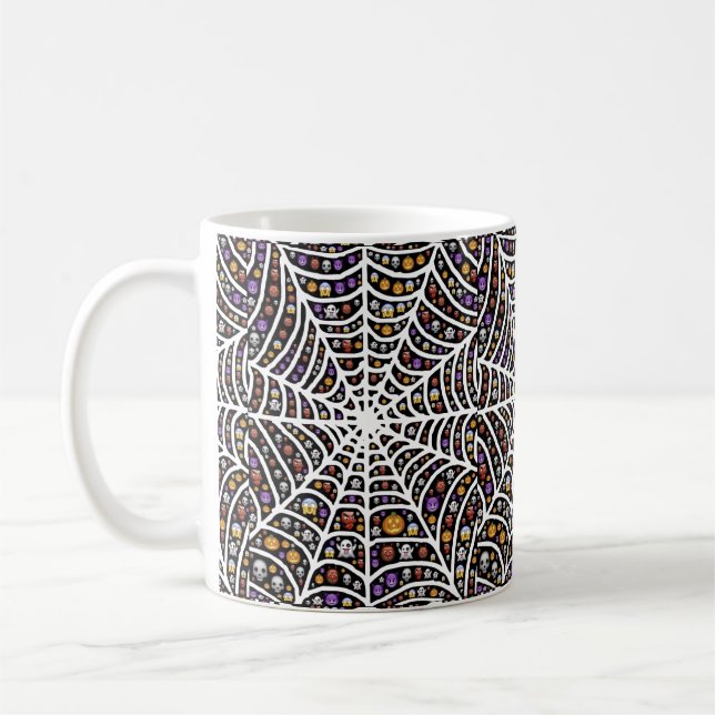 Beängstigende Spooky Cobweb Collage Coffee Tasse (Links)