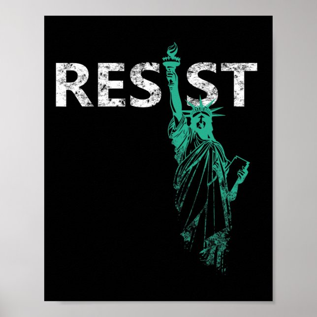 Beängstigende Statue des Liberty Resist Poster (Vorne)