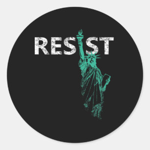 Beängstigende Statue des Liberty Resist Runder Aufkleber