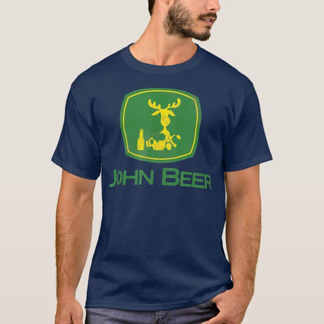 Beängstigende T-Shirts Funny Tractor John Beer Dee (Vorderseite)