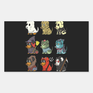 beängstigende Tracht-Tracht-Hund-Halbleiter Rechteckiger Aufkleber