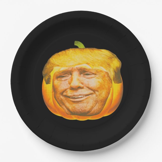 Beängstigende Trumpkin Pumpkin Halloween-Party Des Pappteller (Vorderseite)