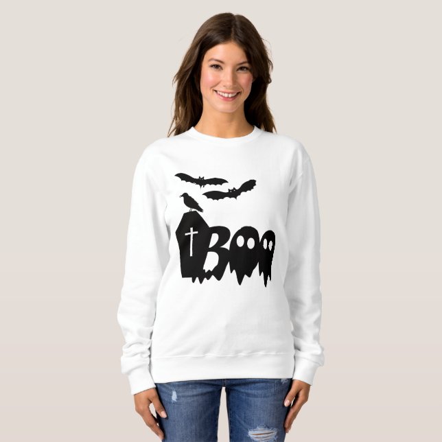 Beängstigende und leckere Ruderboote, Halloweenkos Sweatshirt (Vorne ganz)