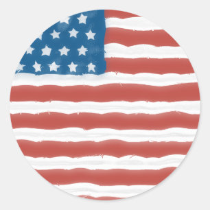 Beängstigende US-Flagge 4. Juli Runder Aufkleber