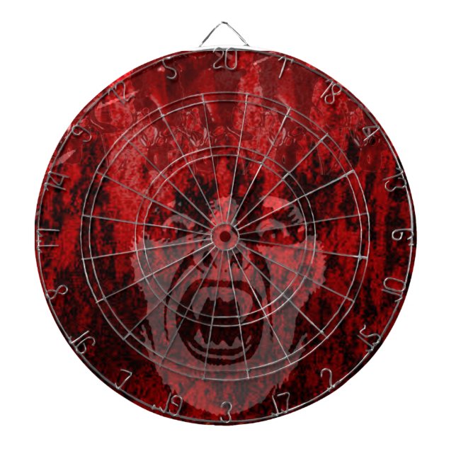 Beängstigende Vampir Lady in Blood Dartboard Dartscheibe (vorne)