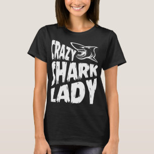 Beängstigende verrückte Haifisch-Dame T-Shirt