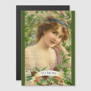 Beängstigende Viktorianische Frau im Garten Magnet