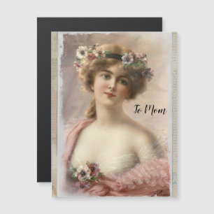 Beängstigende Viktorianische Frau mit Blume auf Wa Magnetkarte