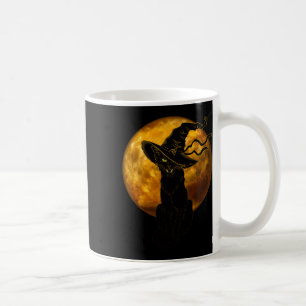 Beängstigende Vintage schwarze Katze mit Vollmond- Kaffeetasse