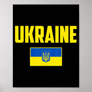Beängstigende Vintage ukrainische Flagge Ukraine Poster