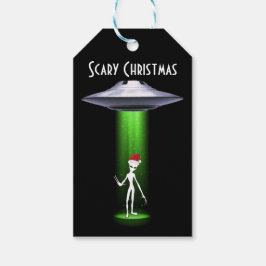 Beängstigende Weihnachtsfeier Alien White Green Be Geschenkanhänger