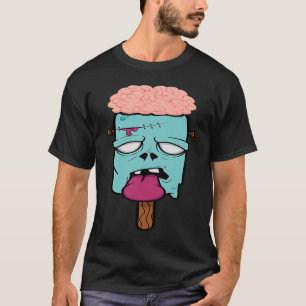 Beängstigende Zombie Halloween-Schädel Eiscreme T-Shirt