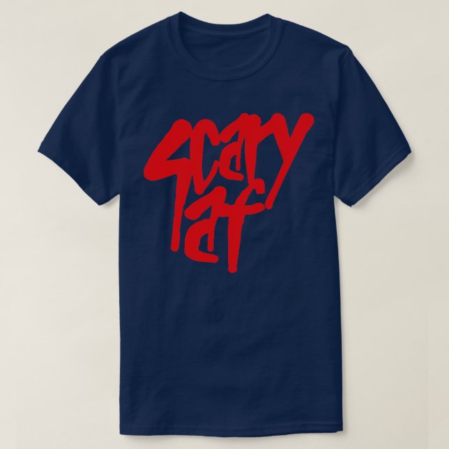 Beängstigender Af-Roter Text T-Shirt (Design vorne)
