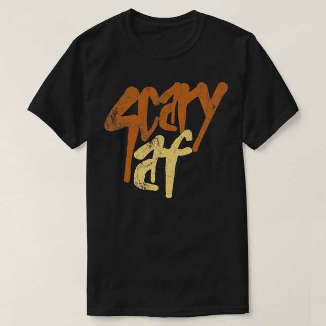 Beängstigender Af Vintager Retro-Text T-Shirt (Design vorne)