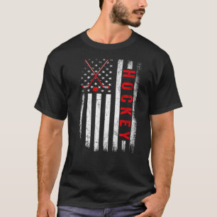 Beängstigender amerikanischer Flag Hockey Patrioti T-Shirt
