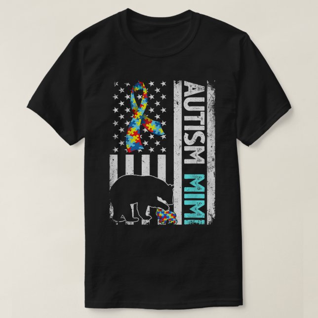 Beängstigender Autismus der amerikanischen Fahne M T-Shirt (Design vorne)