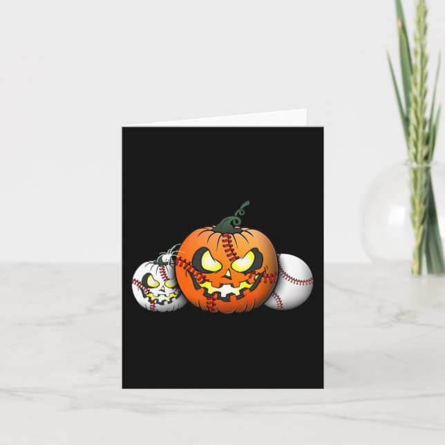 Beängstigender Baseballlehrer 2023 Pumpkin Hallowe Karte (Vorderseite)