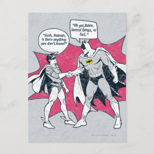 Beängstigender Batman und Robin Handshake Postkarte