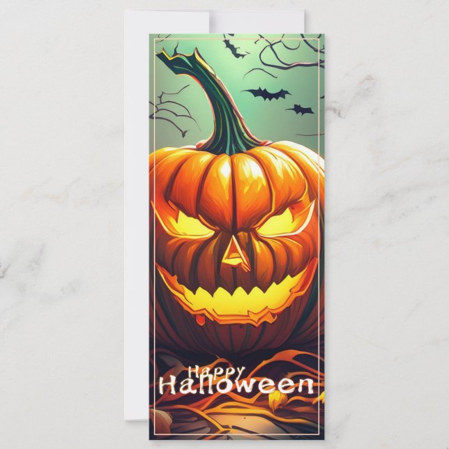 Beängstigender Blick Orange Pumpkin mit Gesichtsau (Vorderseite)