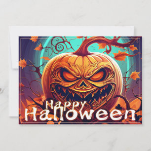 Beängstigender Blick Orange Pumpkin mit Gesichtsau