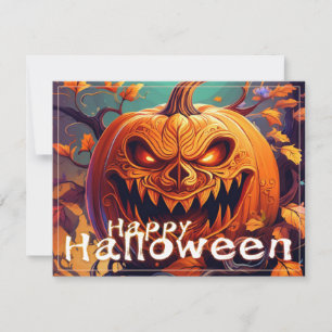 Beängstigender Blick Orange Pumpkin mit Gesichtsau