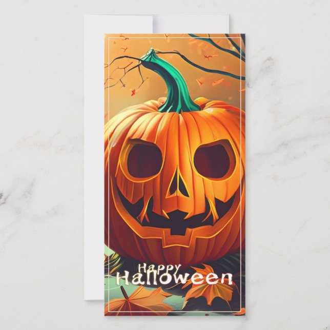 Beängstigender Blick Orange Pumpkin mit Gesichtsau (Vorderseite)