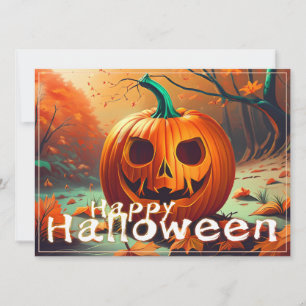 Beängstigender Blick Orange Pumpkin mit Gesichtsau