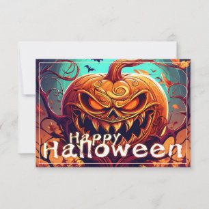 Beängstigender Blick Orange Pumpkin mit Gesichtsau