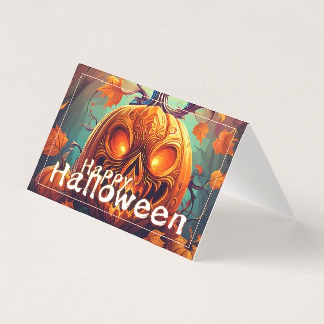 Beängstigender Blick Orange Pumpkin mit Gesichtsau (Vorderseite)