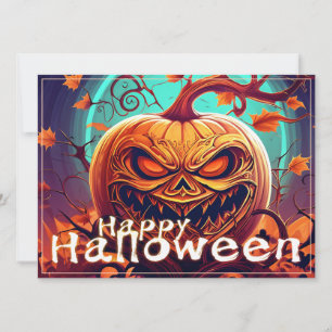 Beängstigender Blick Orange Pumpkin mit Gesichtsau