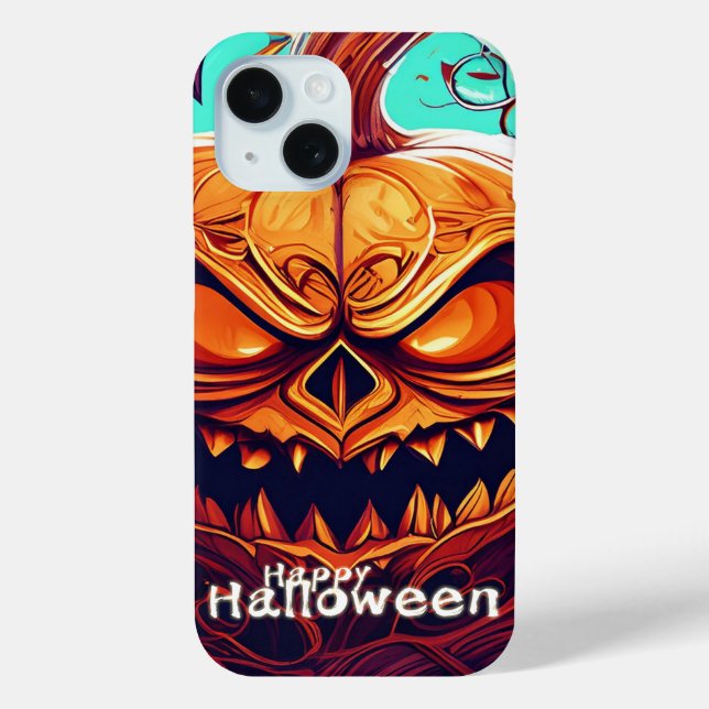 Beängstigender Blick Orange Pumpkin mit Gesichtsau Case-Mate iPhone Hülle (Rückseite)