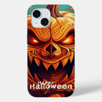 Beängstigender Blick Orange Pumpkin mit Gesichtsau