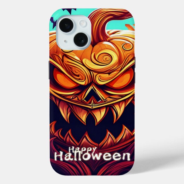 Beängstigender Blick Orange Pumpkin mit Gesichtsau Case-Mate iPhone Hülle (Rückseite)