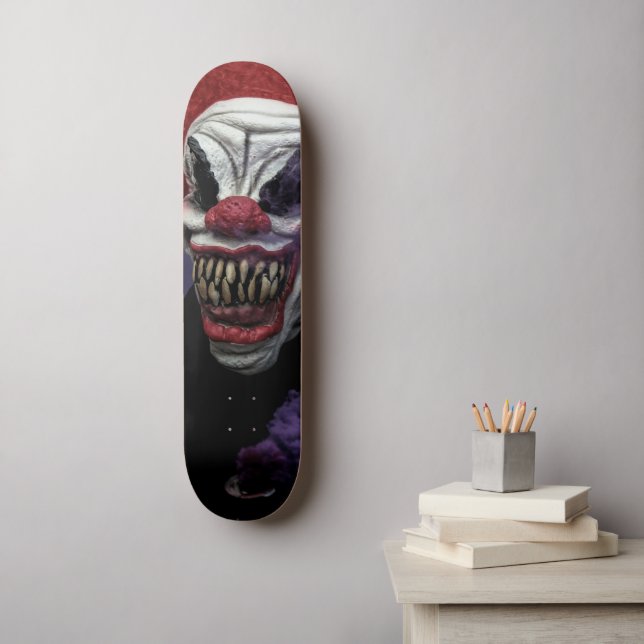 Beängstigender böser Clown Skateboard (Wandkunst)