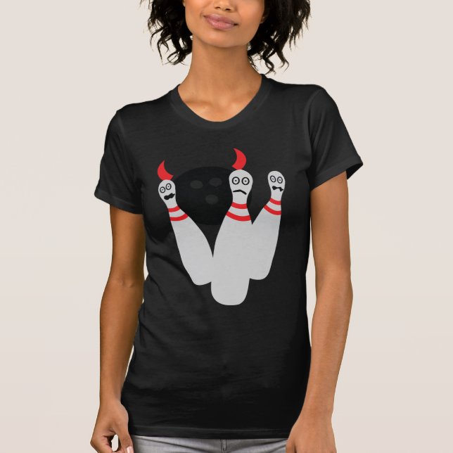 beängstigender Bowling ninepine Teufel T-Shirt (Vorderseite)