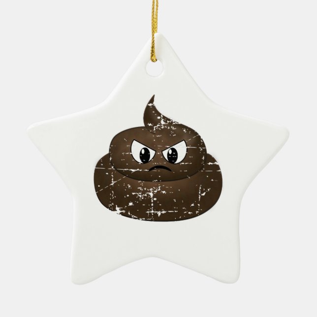 Beängstigender Cartoon Gekackt Keramik Ornament (Vorne)